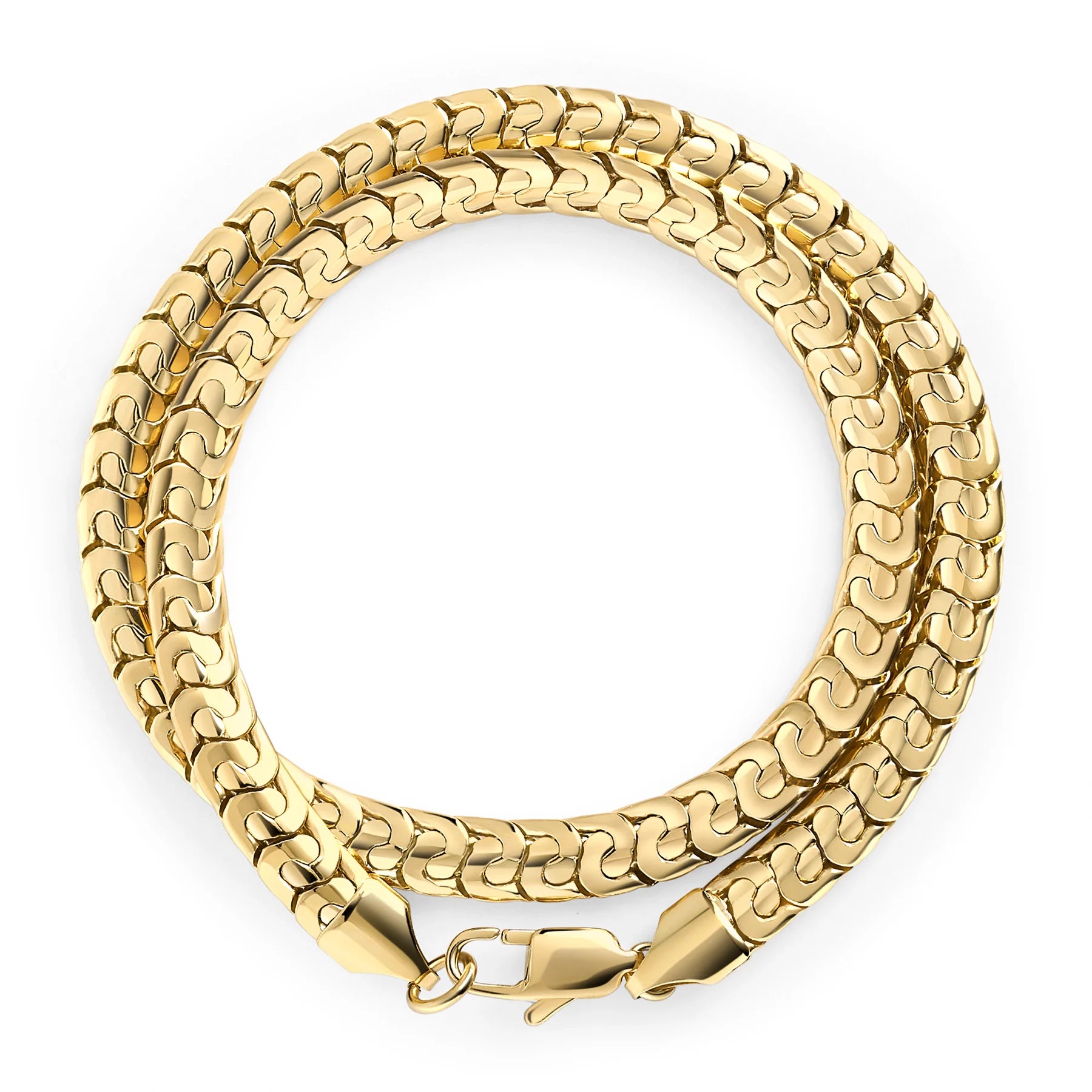 Bracelet double hérissa chaîne dorée double or mia Jewelry acier inoxydable