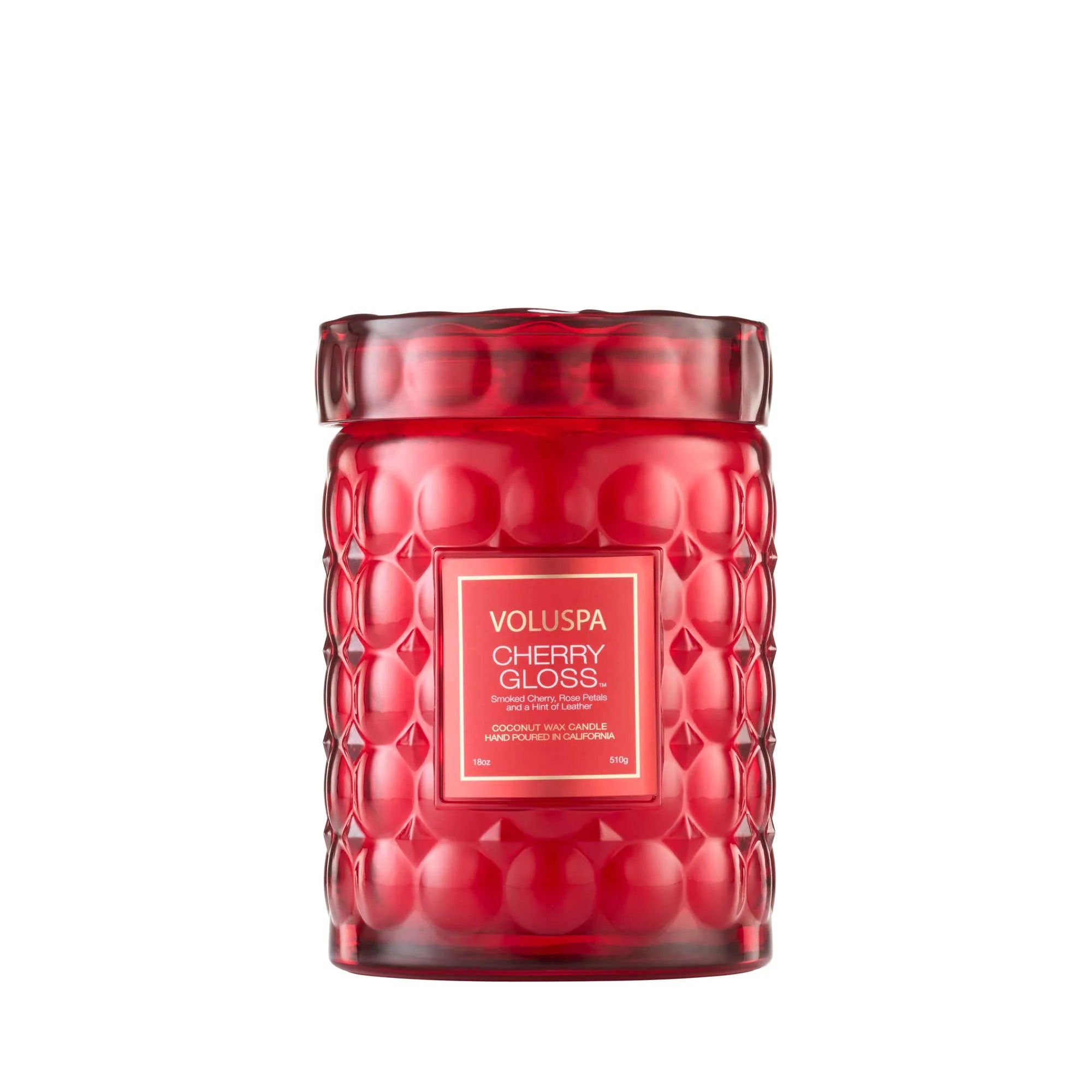 Grande bougie chandelle verre cherry Gloss voluspa maison