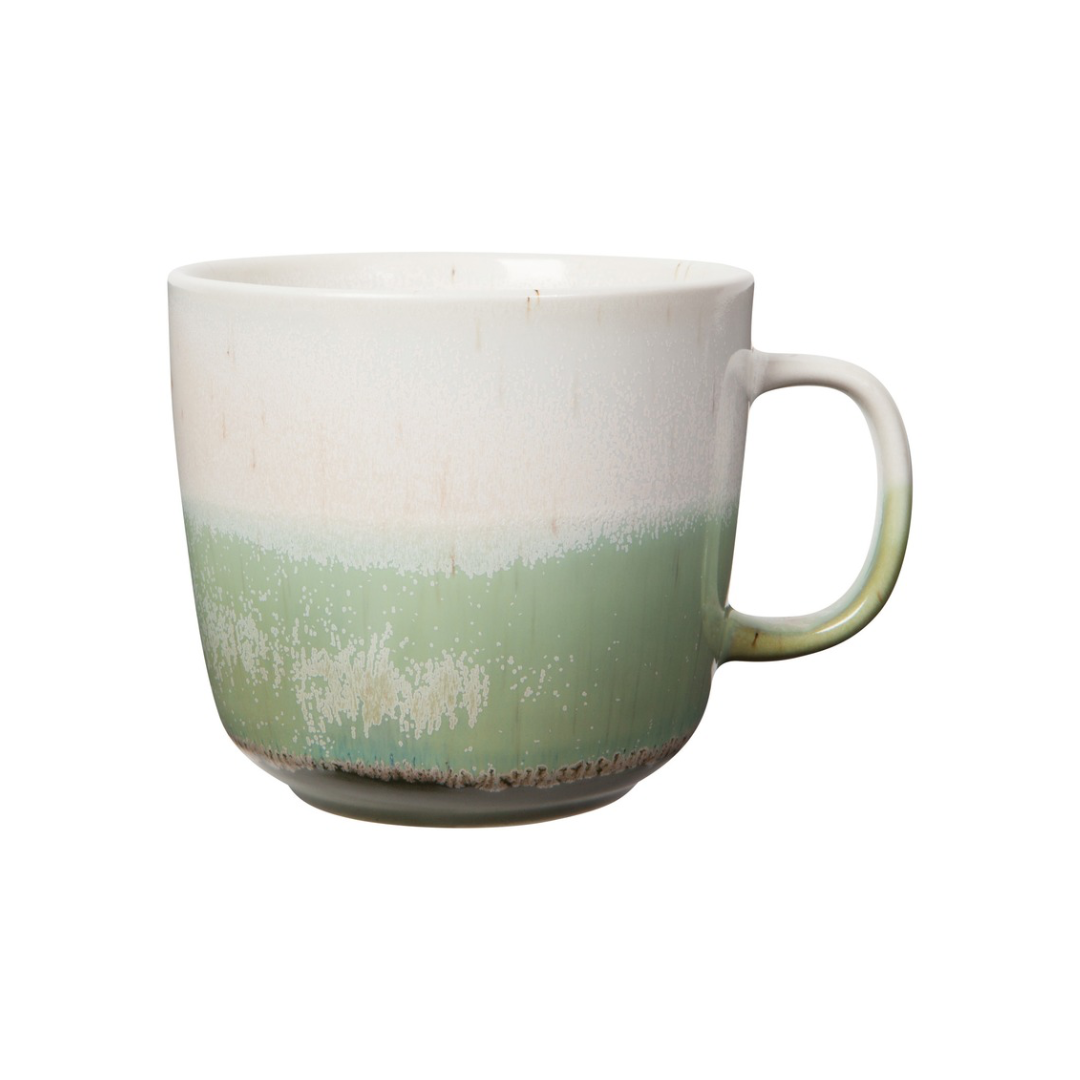 Tasse, grès, blanc, vert matcha, moderne, déjeuner, boisson, Danica, Vancouver, Canada