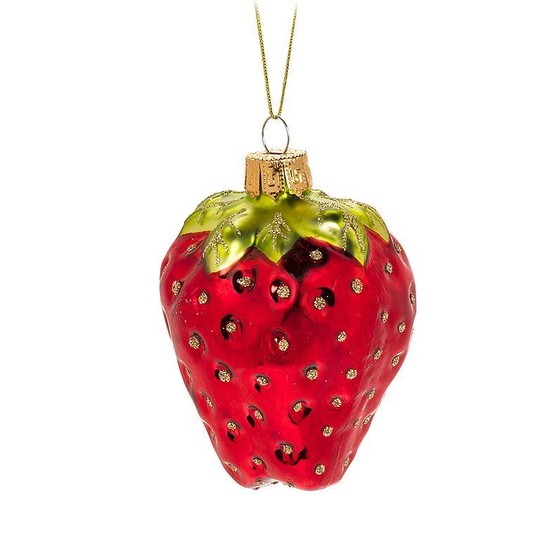 Ornement de Noël en verre soufflé Fraise cute décoration hiver tendance Abbott