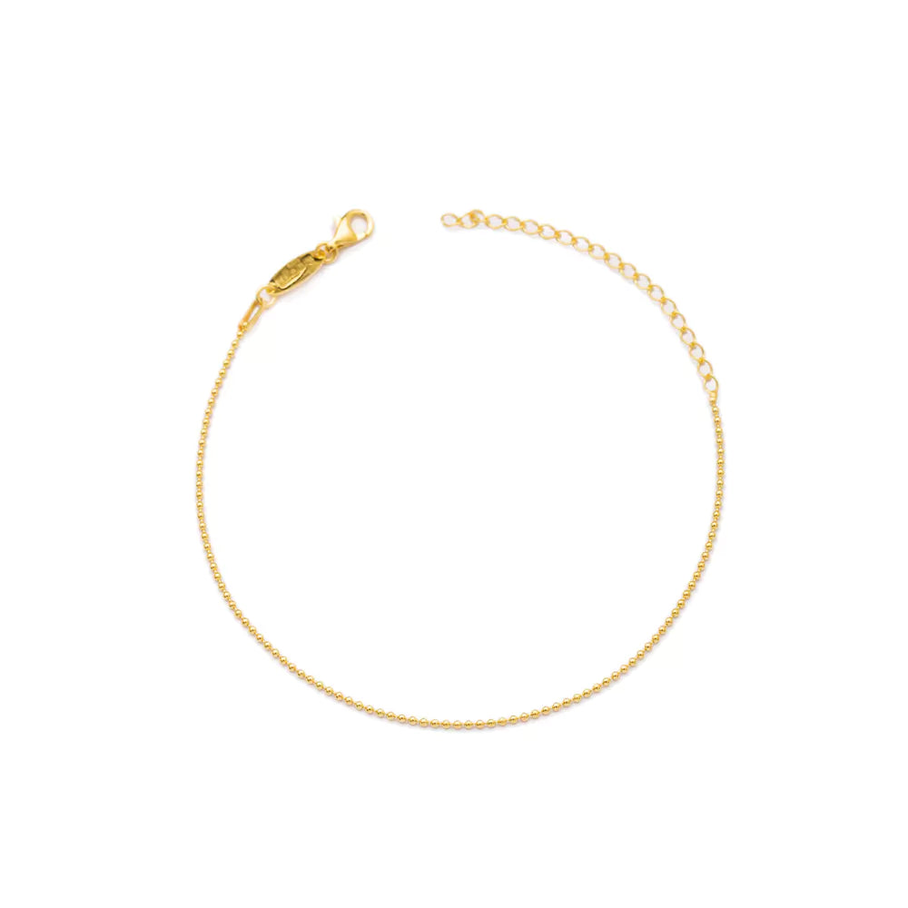 Bracelet Charm chaîne mini bille argent sterling 925 or