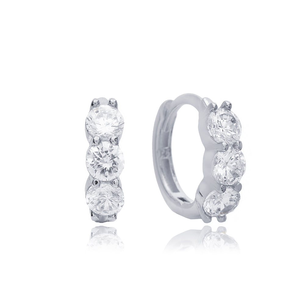 Anneaux huggie argent Sterling zircon