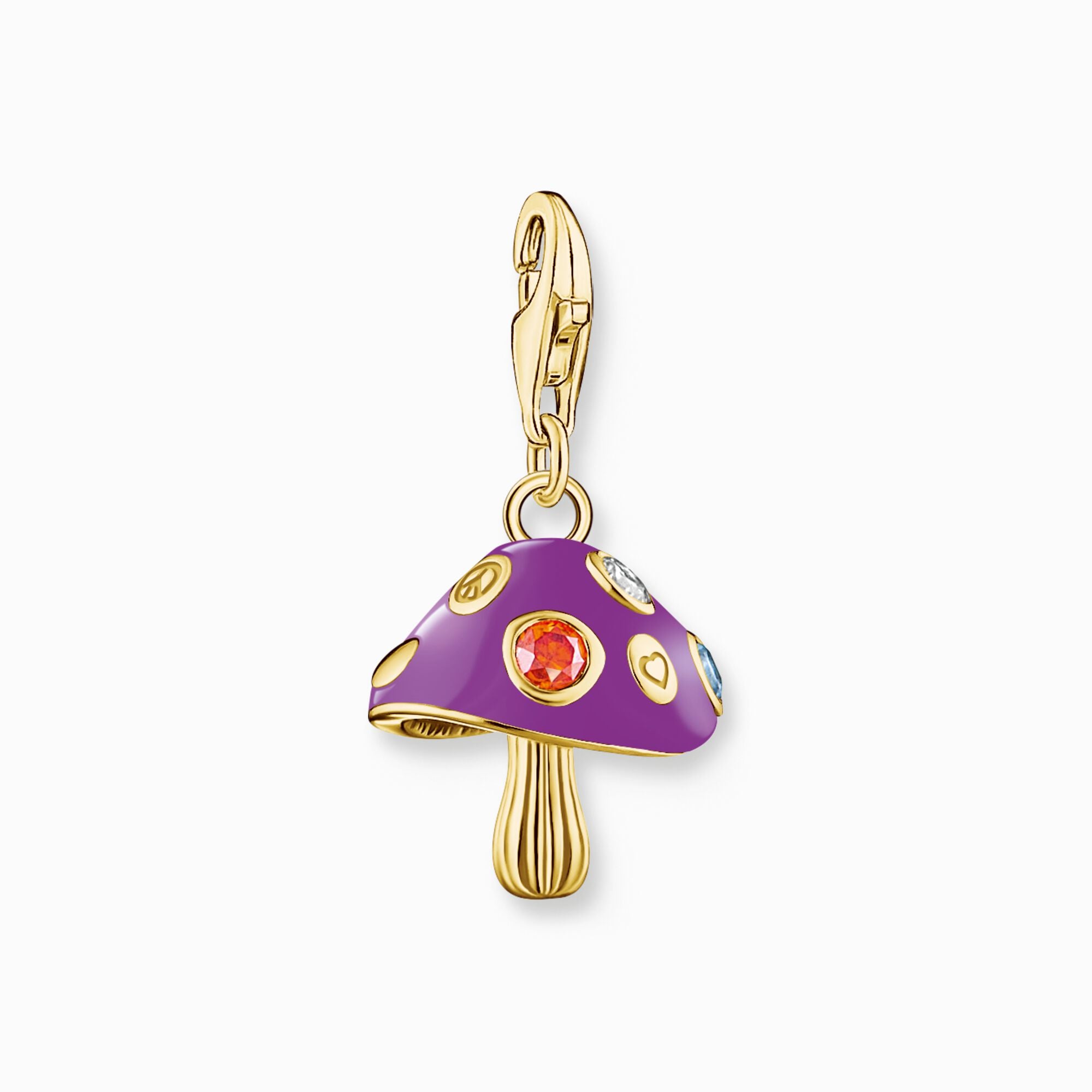 Breloque Charm Thomas Sabo argent sterling plaquée or champignon style mode bijoux bracelet zircon violet