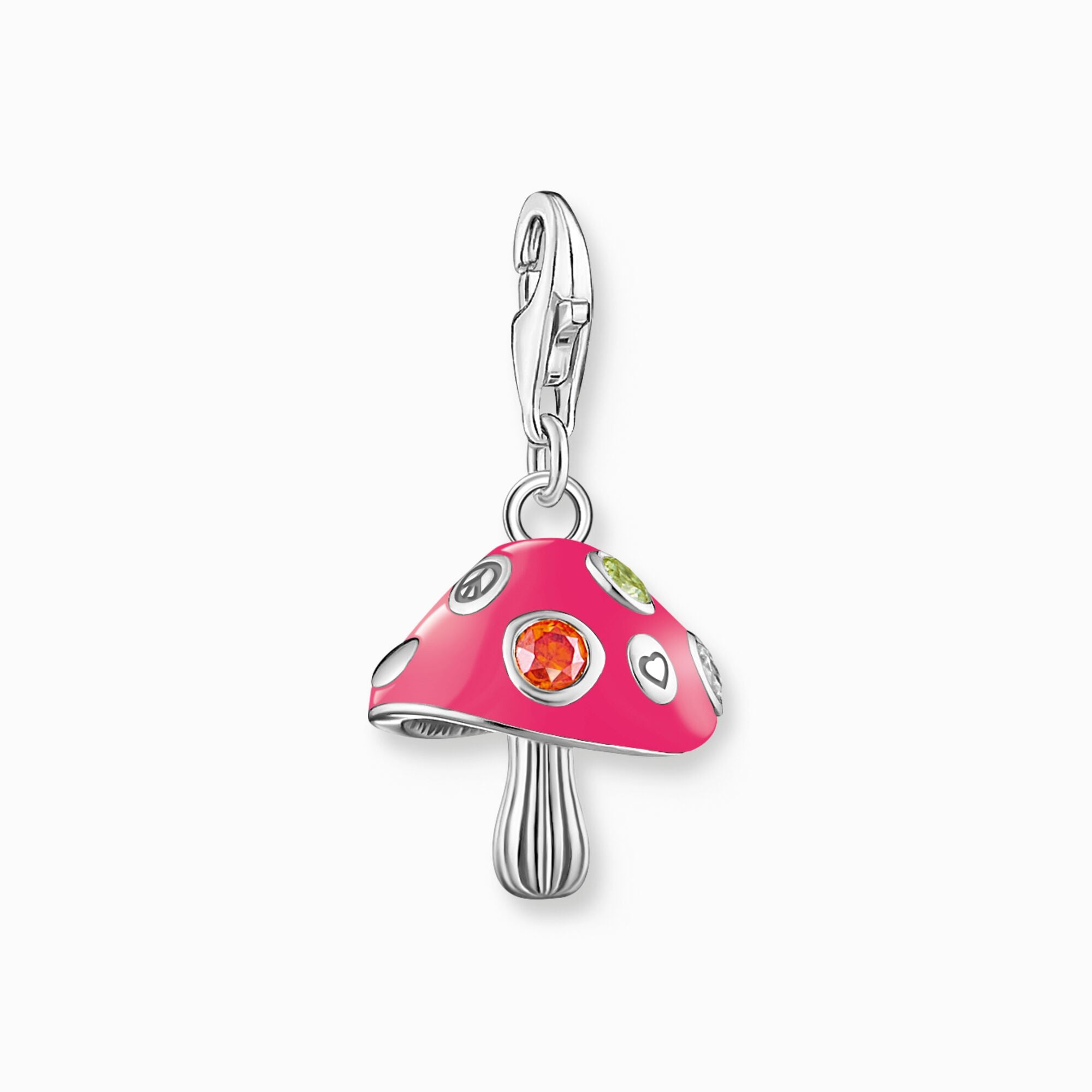 Breloque Charm Thomas Sabo argent sterling champignon style mode bijoux bracelet zircon rose