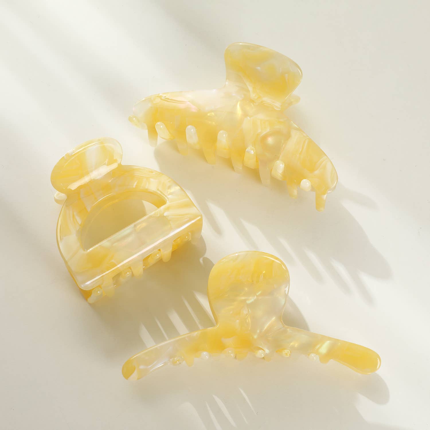 Pinces à cheveux Jaune Limoncello P/M acétate de cellulose Adorro