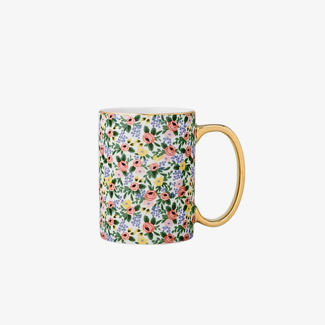 Tasse Rosa fleurs colorées or rifle Paper maison