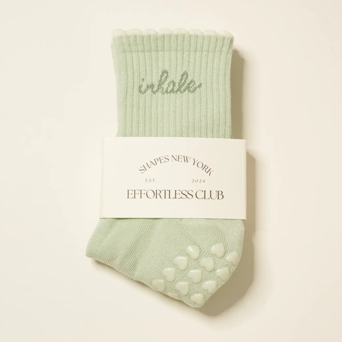 Chaussettes antidérapantes Inhale Effortless Club Shapes New York mode tendance vert cute pilates