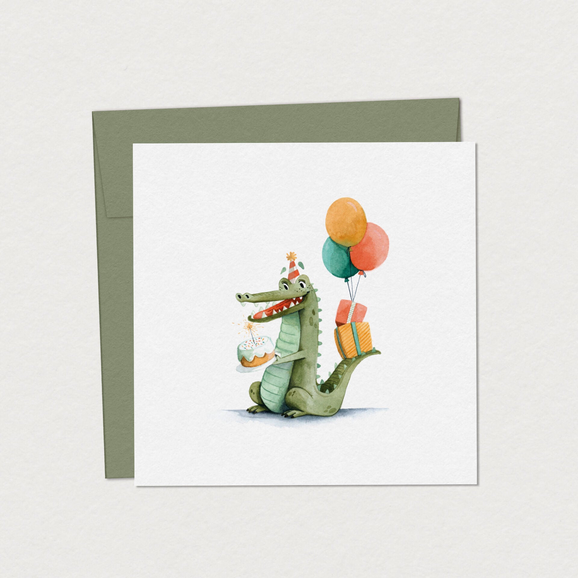 Carte de vœux crocodile fête enfant Québec