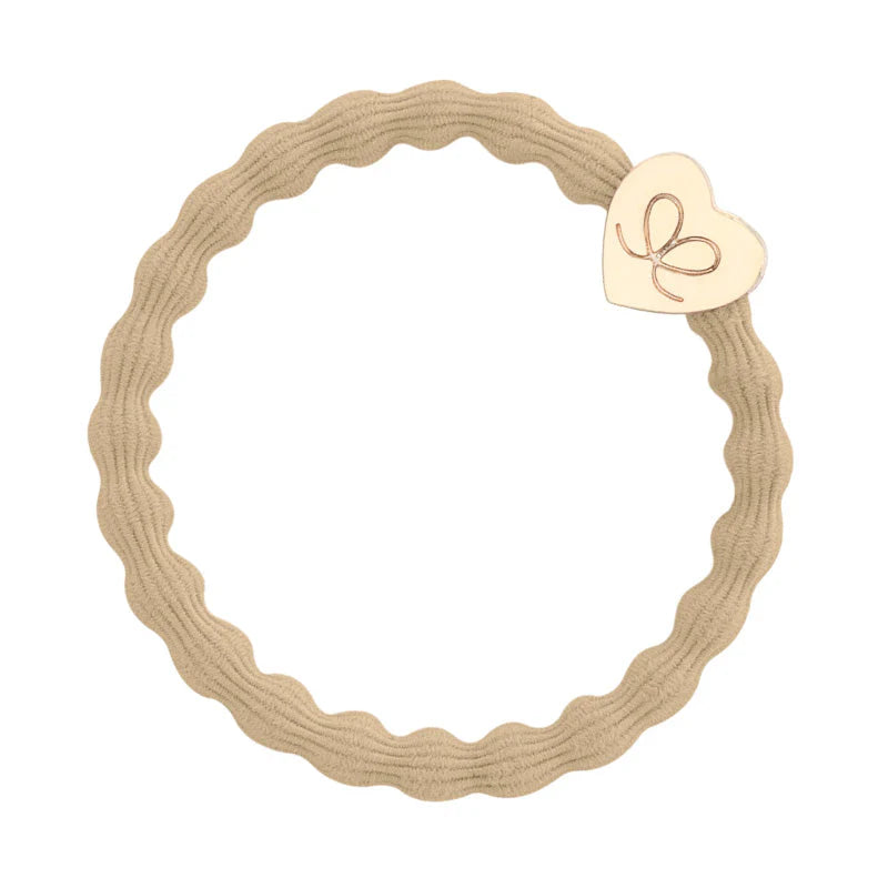 Élastique bracelet bulle By Eloise Charm beige sable coeur doré