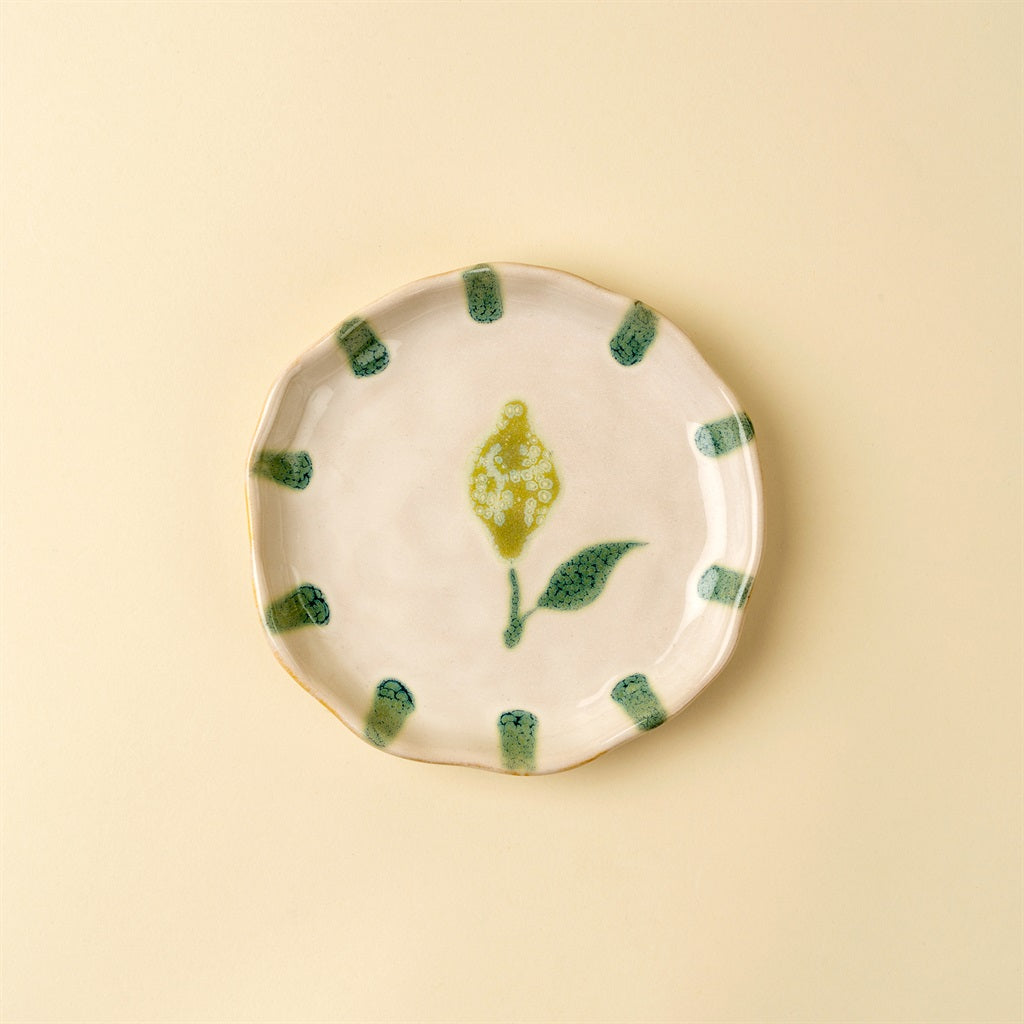 Assiette Petal jaune Indaba Trading décoration service cute tendance mode vert