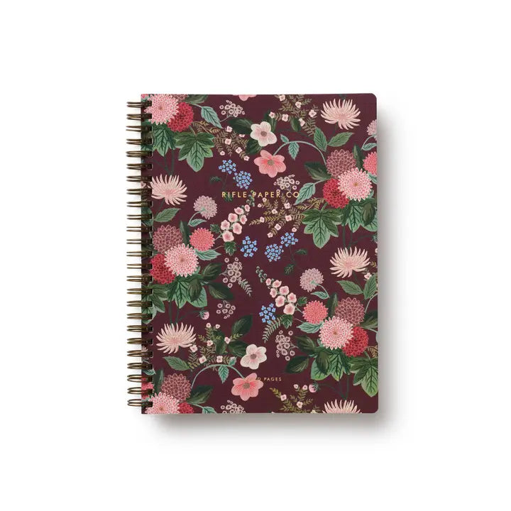 Cahier notes spirale Rifle Paper co. Fleurs Dahlia bourgogne