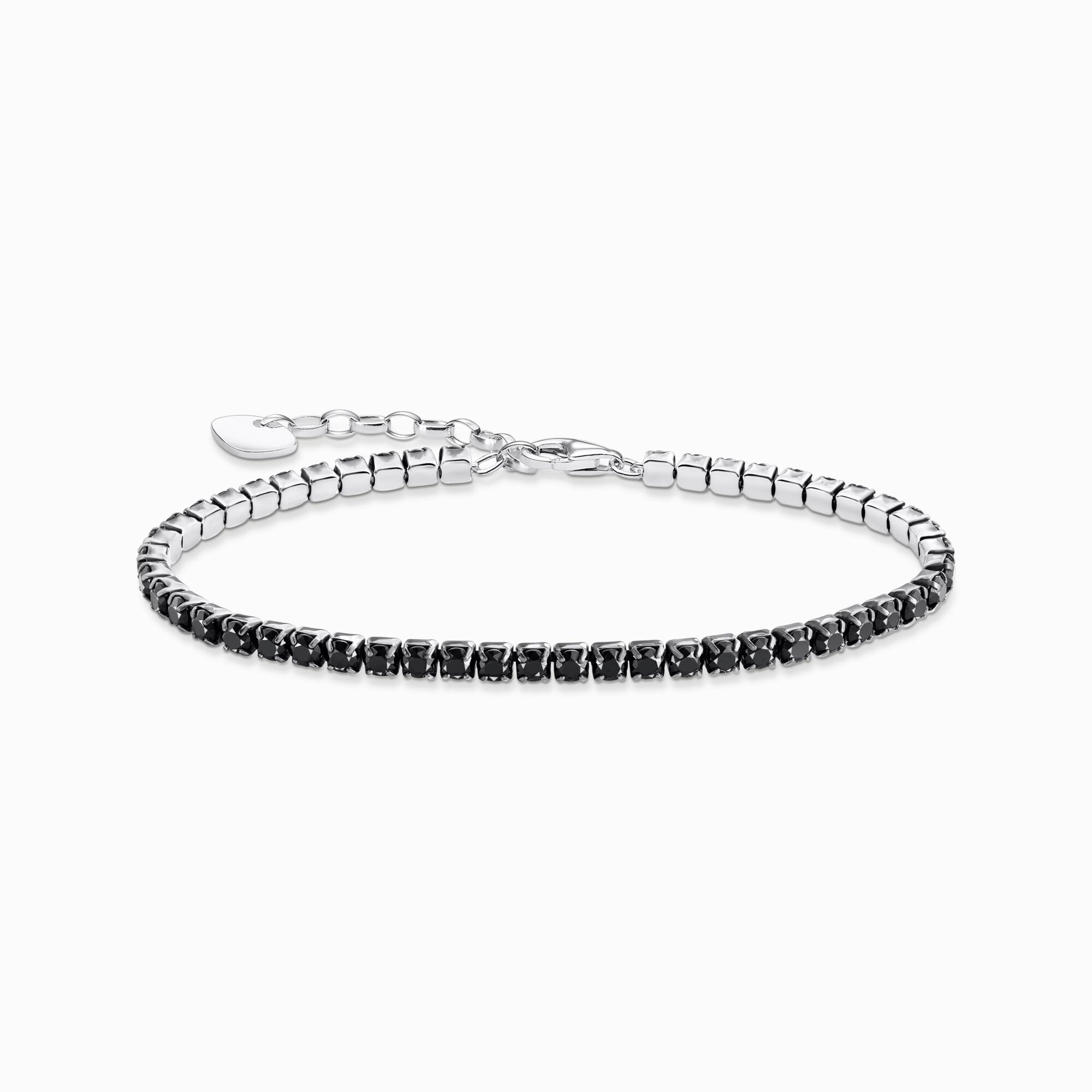Bracelet, tennis, zirconiums noirs, Thomas Sabo, élégant, allemagne, argent