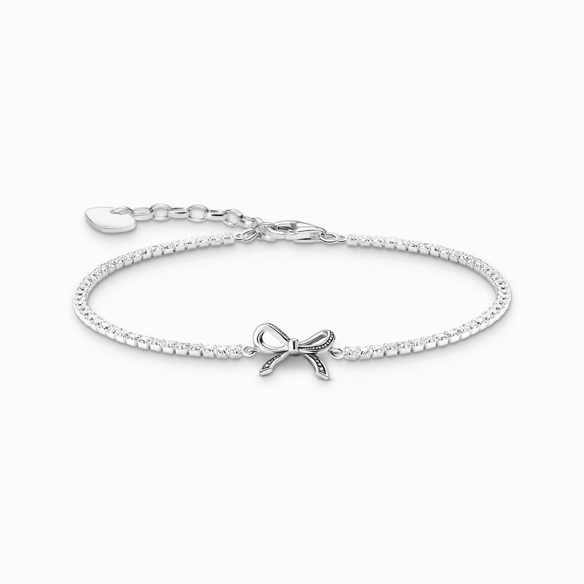 Bracelet, tennis, Noeud, zircon, argent, mignon, Thomas Sabo, Allemagne