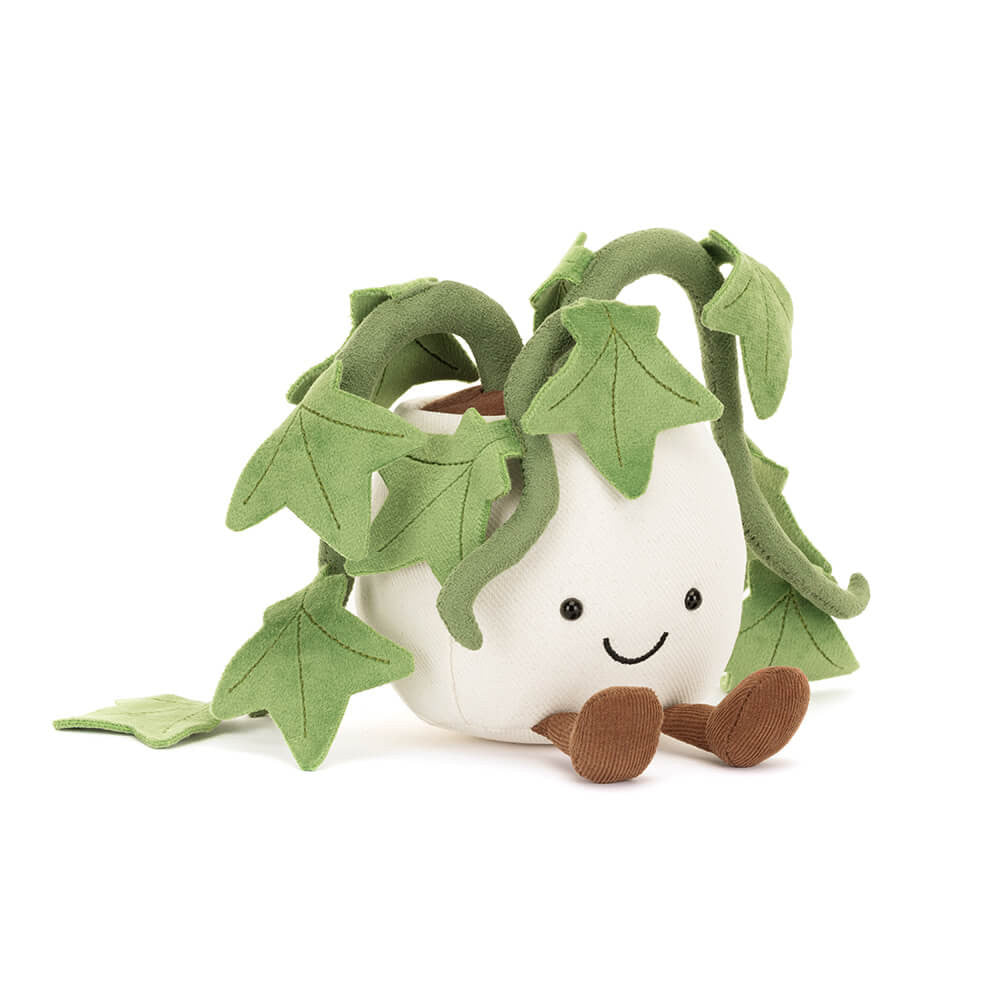 Peluche Amuseable Ivy Jellycat toutou décoration plante verte blanche cute tendance mode feuilles