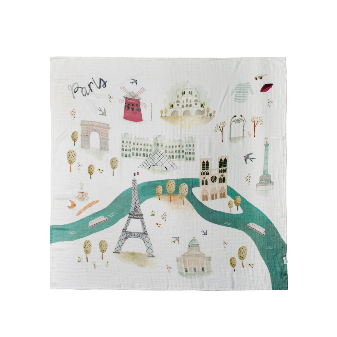 couverture mousseline bébé Paris loulou lollipop