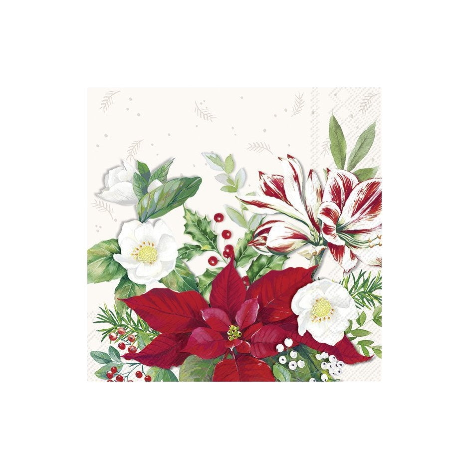 Serviettes papier, Floral White, Fleurs, Poinsettia, idéal home range, IHR, Allemagne, Noël, célébration, fête