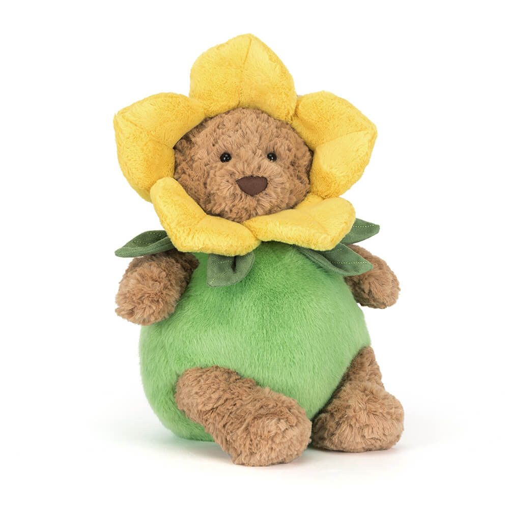 Peluche Ours Bartholomew Jonquille Bear Daffodil Outfit Jellycat toutou jaune vert brun fleur tendance