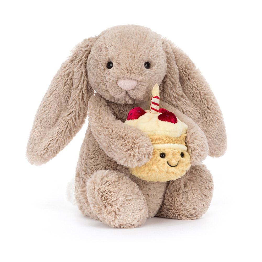 Jellycat mignon peluche jouet doudou lapin gâteau marron