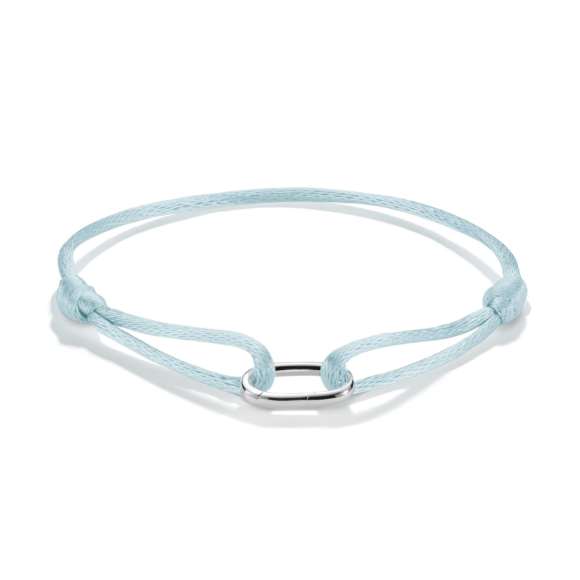 Bracelet Cordon bleu ciel polyester fermoir Argent sterling 925 Thomas Sabo Noeud coulissant