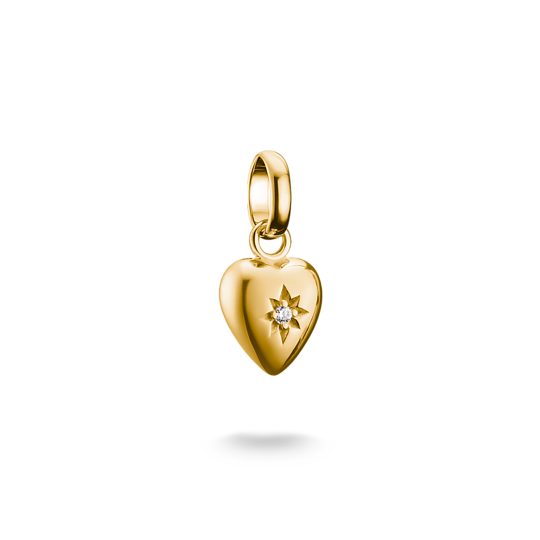 Charm Cœur zircon clair Connect Vermeil Or 18 Carats Thomas Sabo