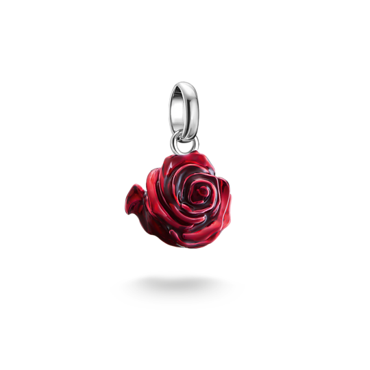 Charm Fleur de Rose rouge Connect Argent 925 Thomas Sabo