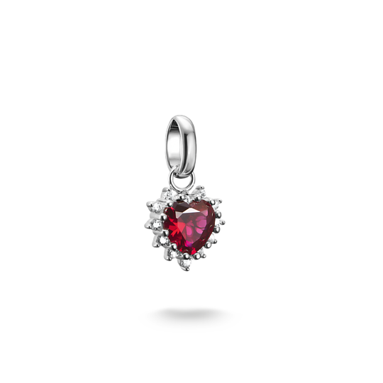 Charm, Thomas Sabo, pendentif, style, mode, coeur, zircon, argent sterling 925, rouge