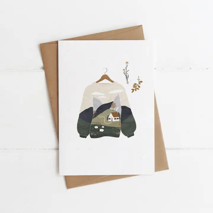 Carte, Noël, Sweather Weather, Montréal , Canada, Papier Fleuri Co, célébration