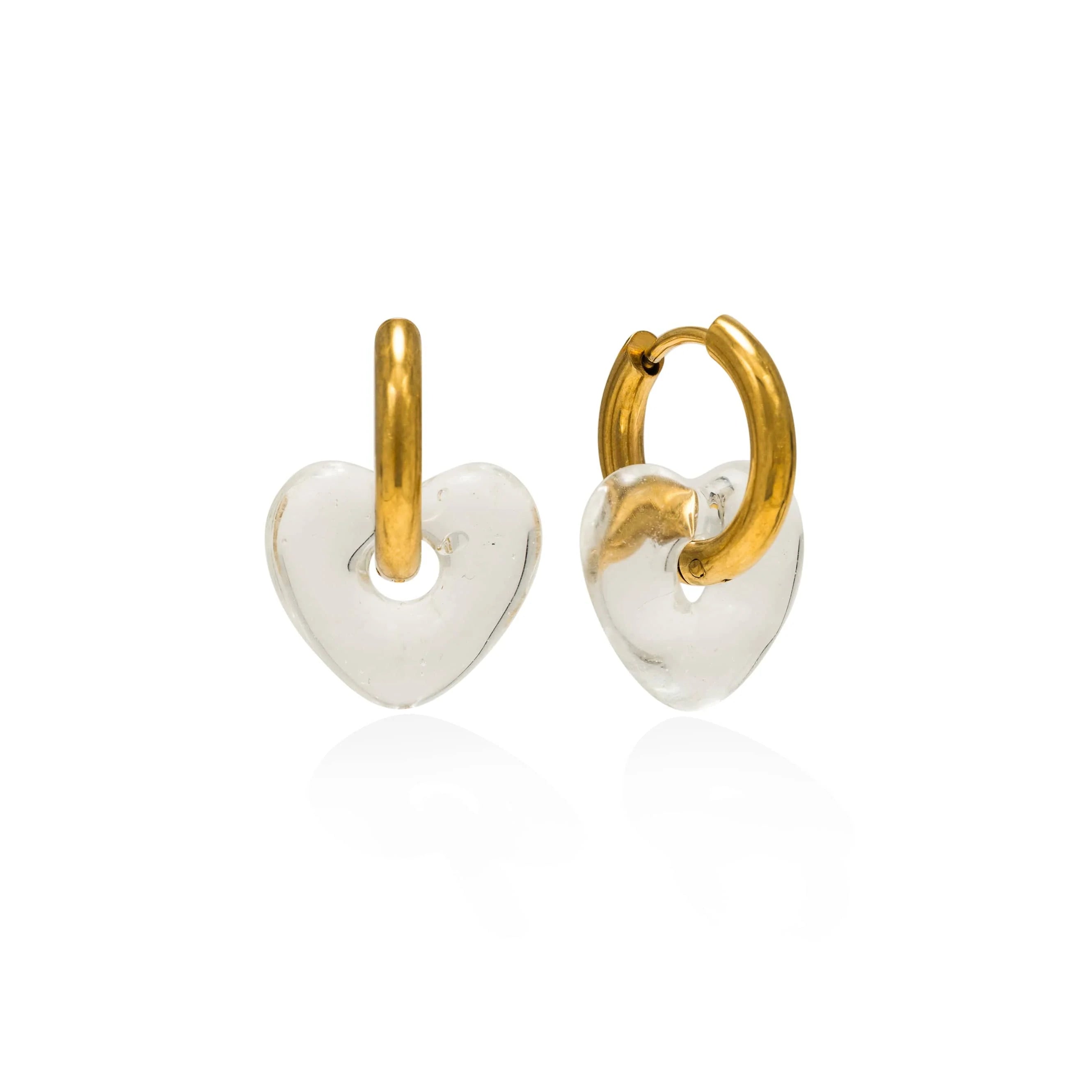 Anneaux Corazon Coeur Cristal Lover's Tempo mode tendance doré blanc