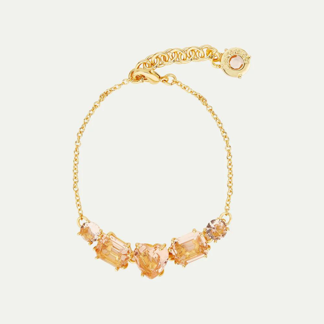 Bracelet Cristal et chaîne or abricot Les Néréides Paris