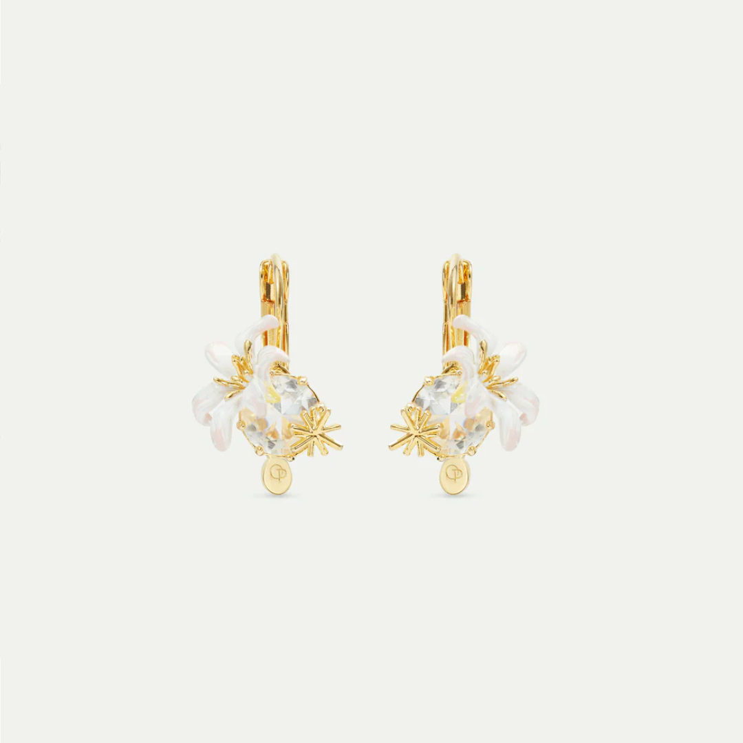 Boucles oreilles, Dormeuses Gisèle, opéra de paris, France, les Nereides, argent, plaquée or
