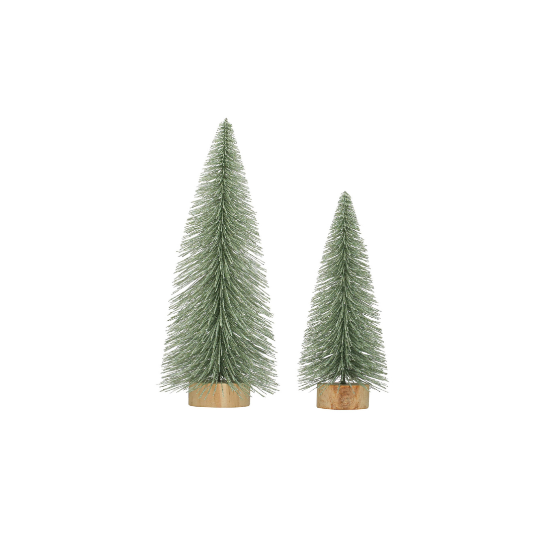 Sapins décoration Creative Co-op vert bois