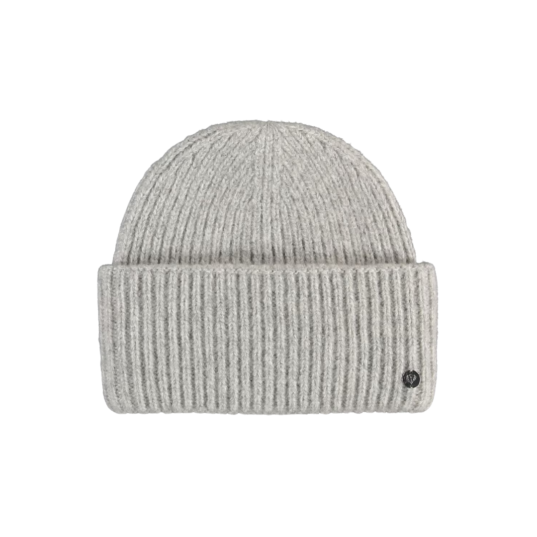Tuque côtelée, laine, polyacrylique, gris pâle, V.Fraas, hiver, tendance, mode