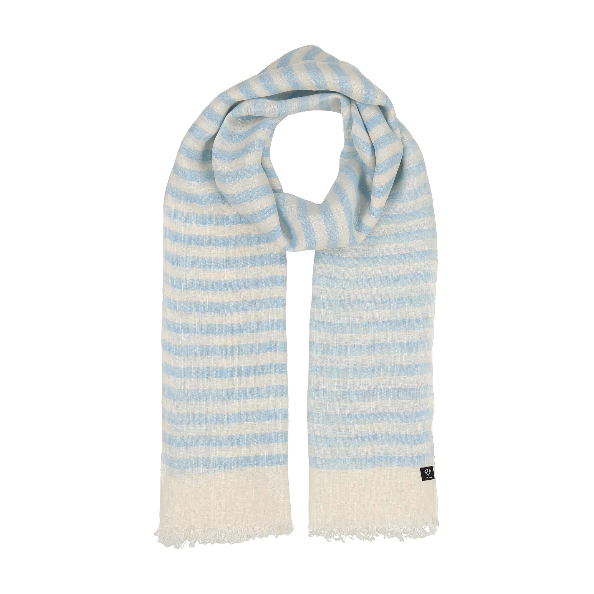 Foulard en lin rayures cabana bleu pâle Maison FRAAS cute tendance mode