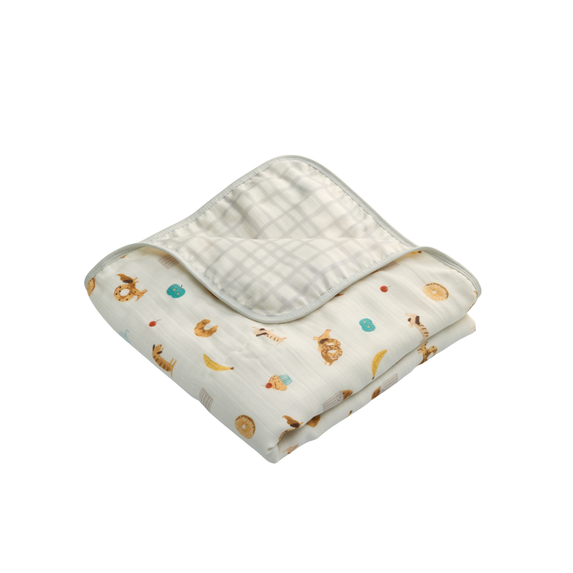Couverture Quilt mousseline Motif French Breakfast Loulou Lollipop cute tendance