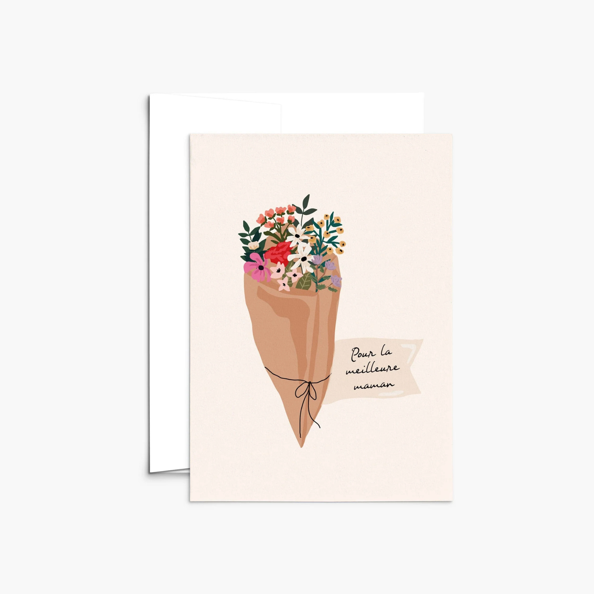 Carte de souhaits « Meilleure maman » Mimi & August bouquet fleurs colorées