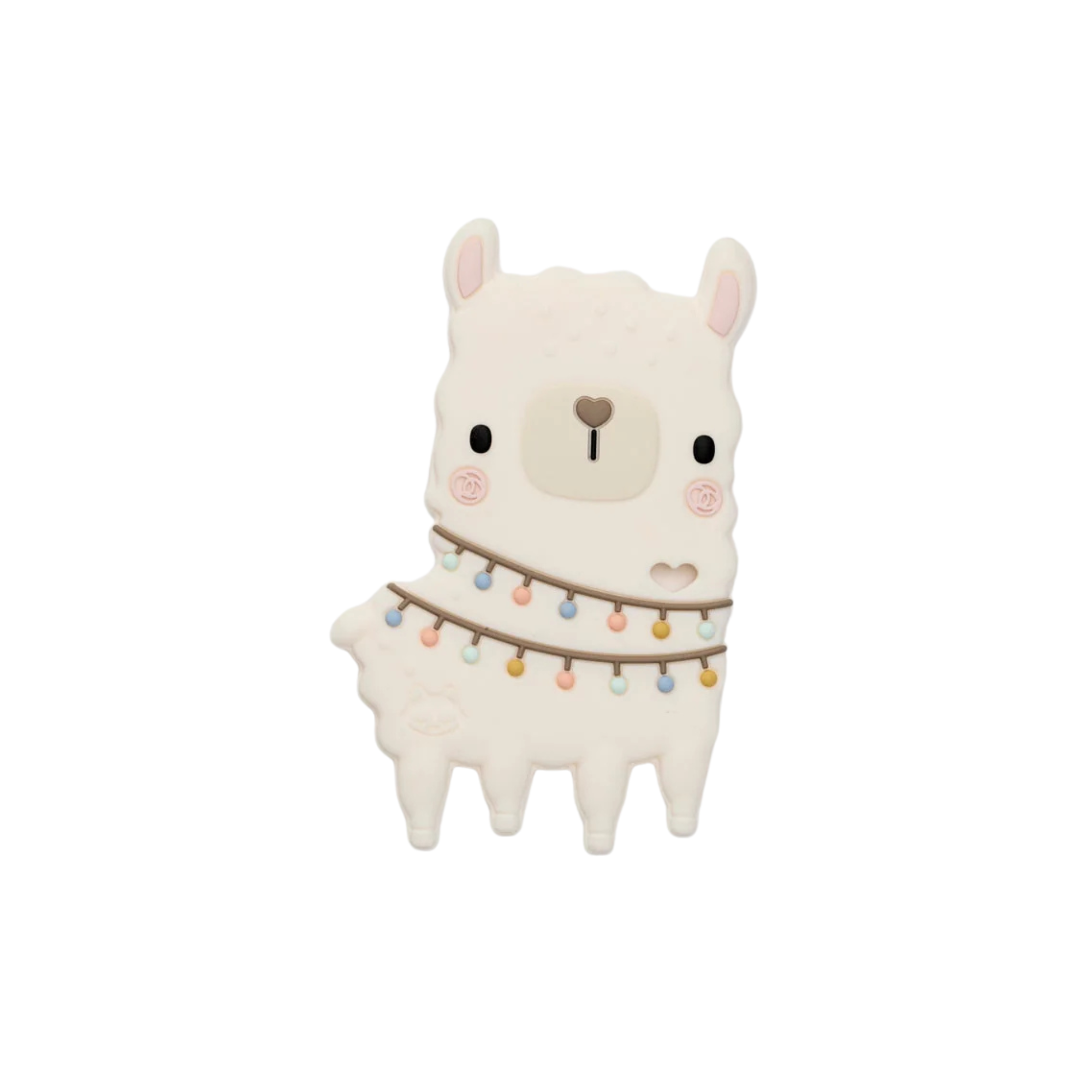 Jouet de Dentition Lama Loulou Lollipop cute bébé blanc coloré