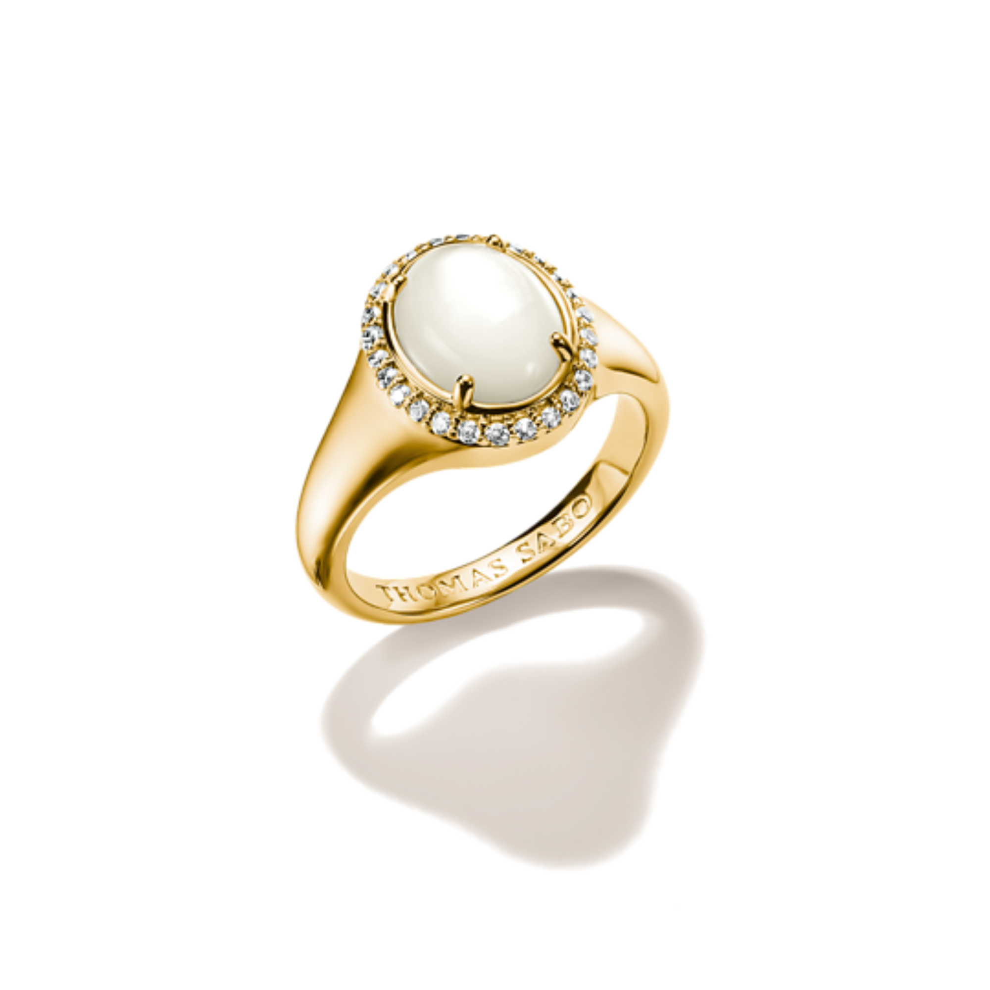 Bague Cabochon en nacre Placage Or 18 carats Thomas Sabo cute tendance