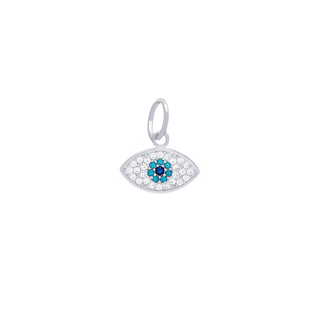 Breloque charm evil eye argent sterling 925 turquie