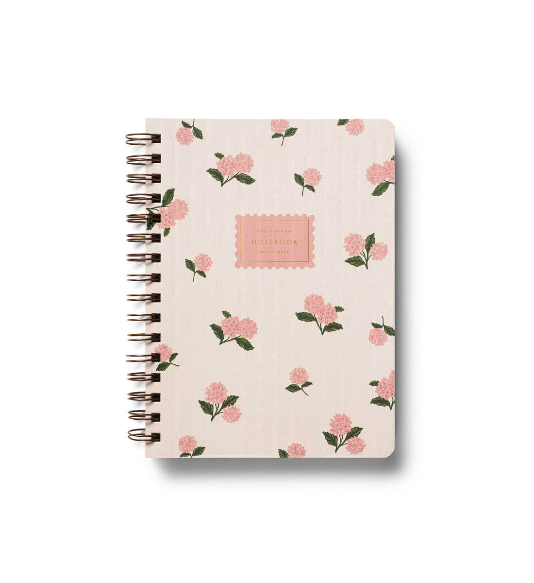 Cahier spirale Motif floral Hydrangea Rose Rifle Paper Co. Rose pâle vert cute tendance pratique