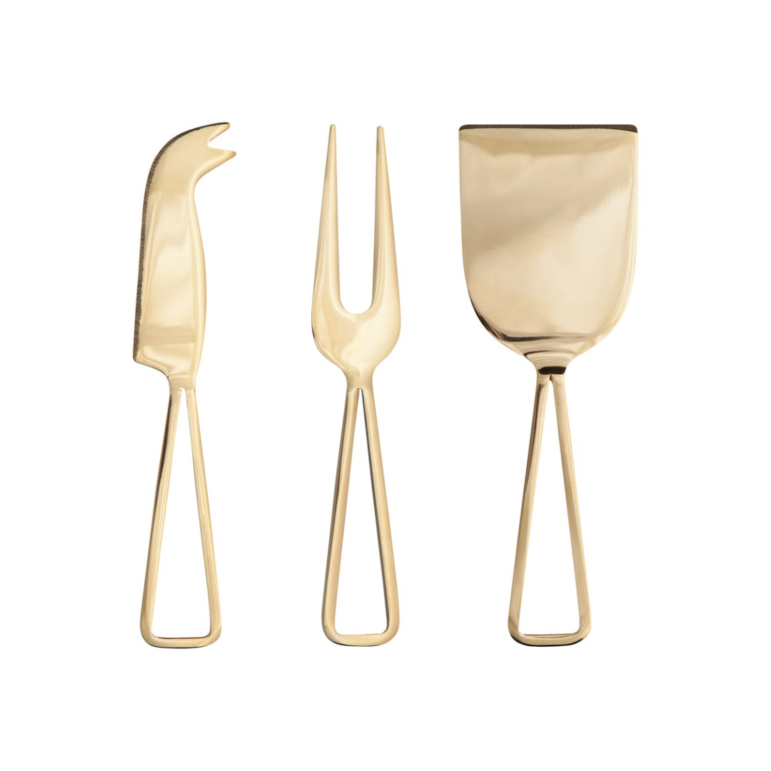 Acier inoxydable, doré, couteaux à fromage, apéritif, dîner, Danica, style, moderne, Vancouver, Canada