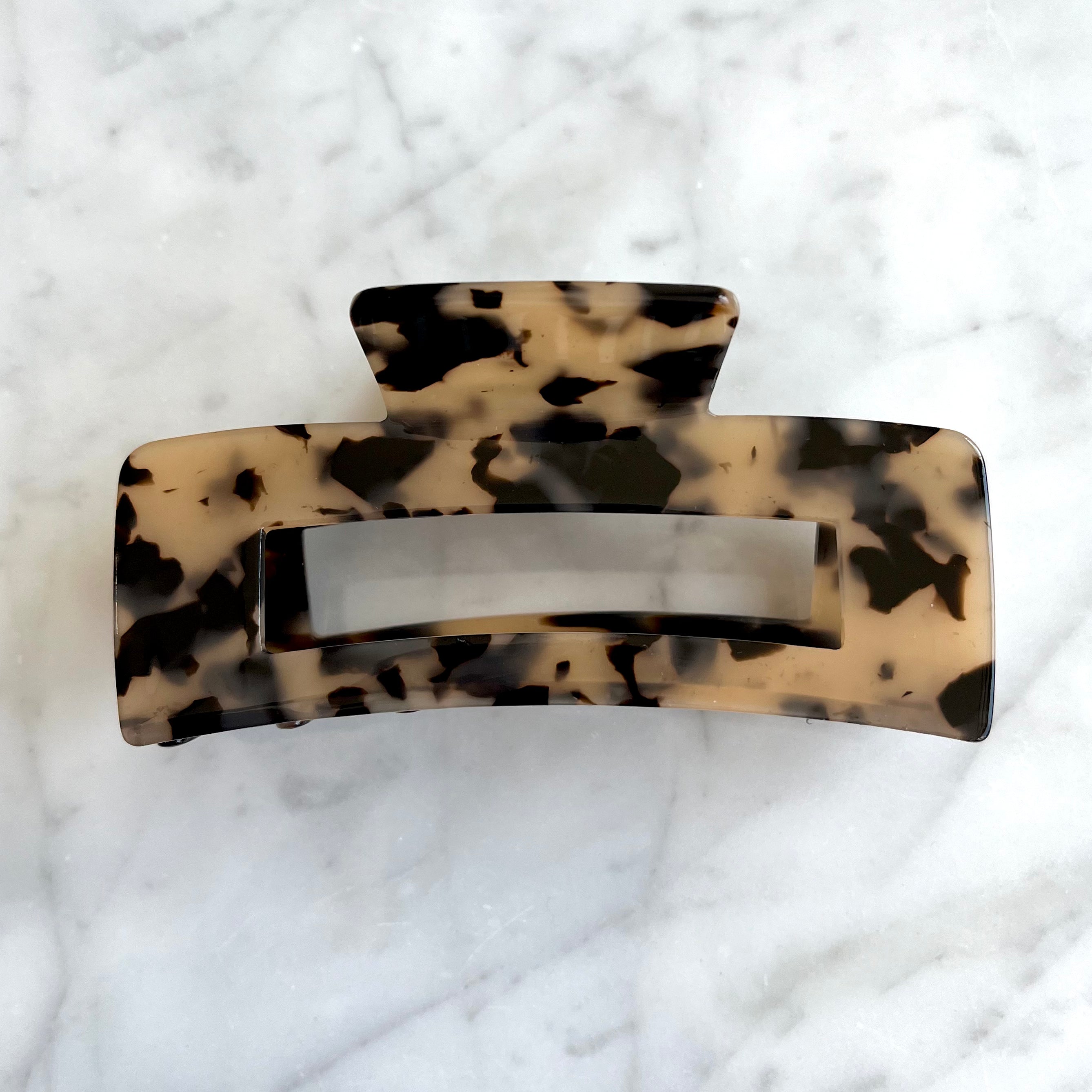 Pince Rectangulaire Acétate 10 cm Écaille de Tortue Brune accessoires cheveux