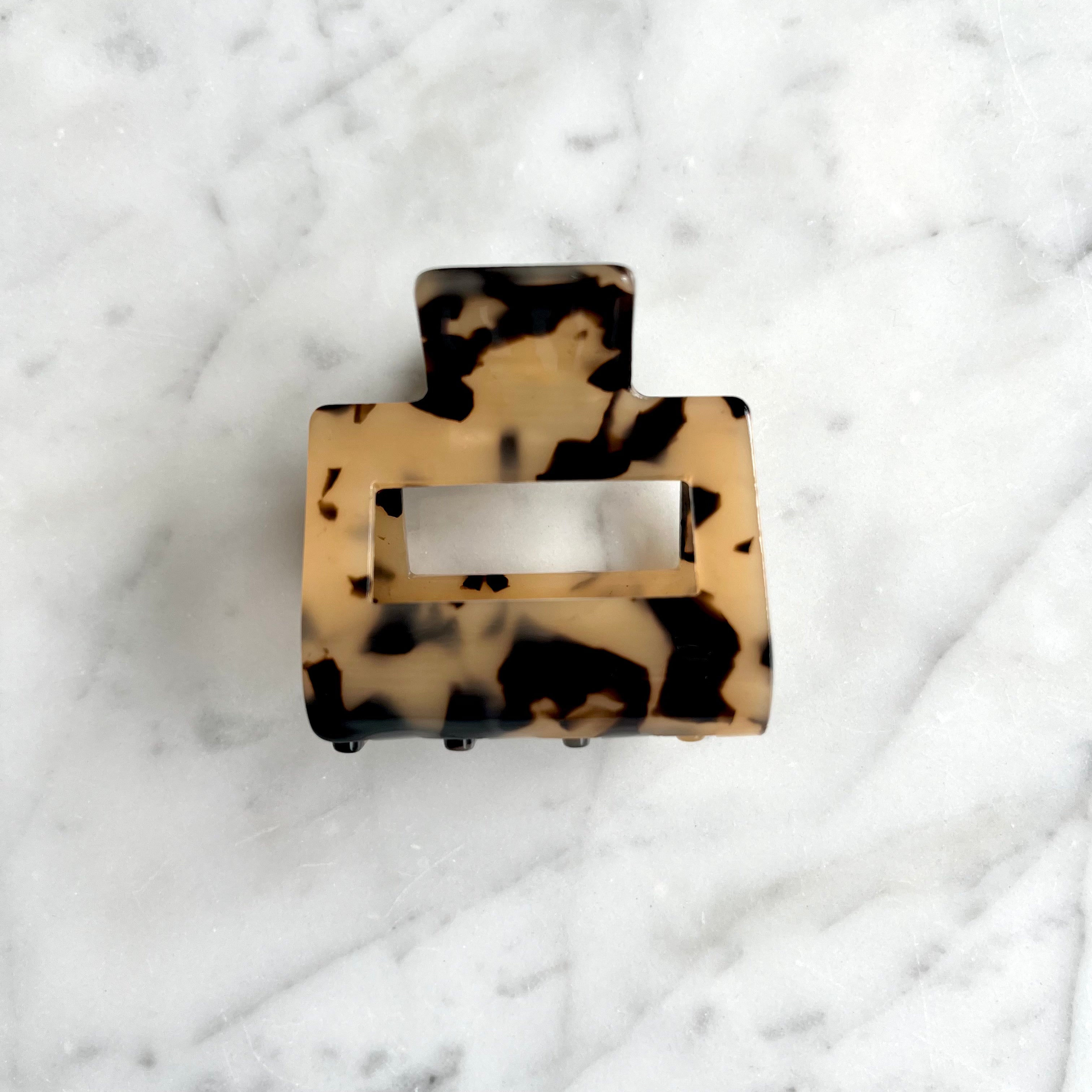 Pince Carrée Acétate 5cm Écaille de Tortue accessoires cheveux