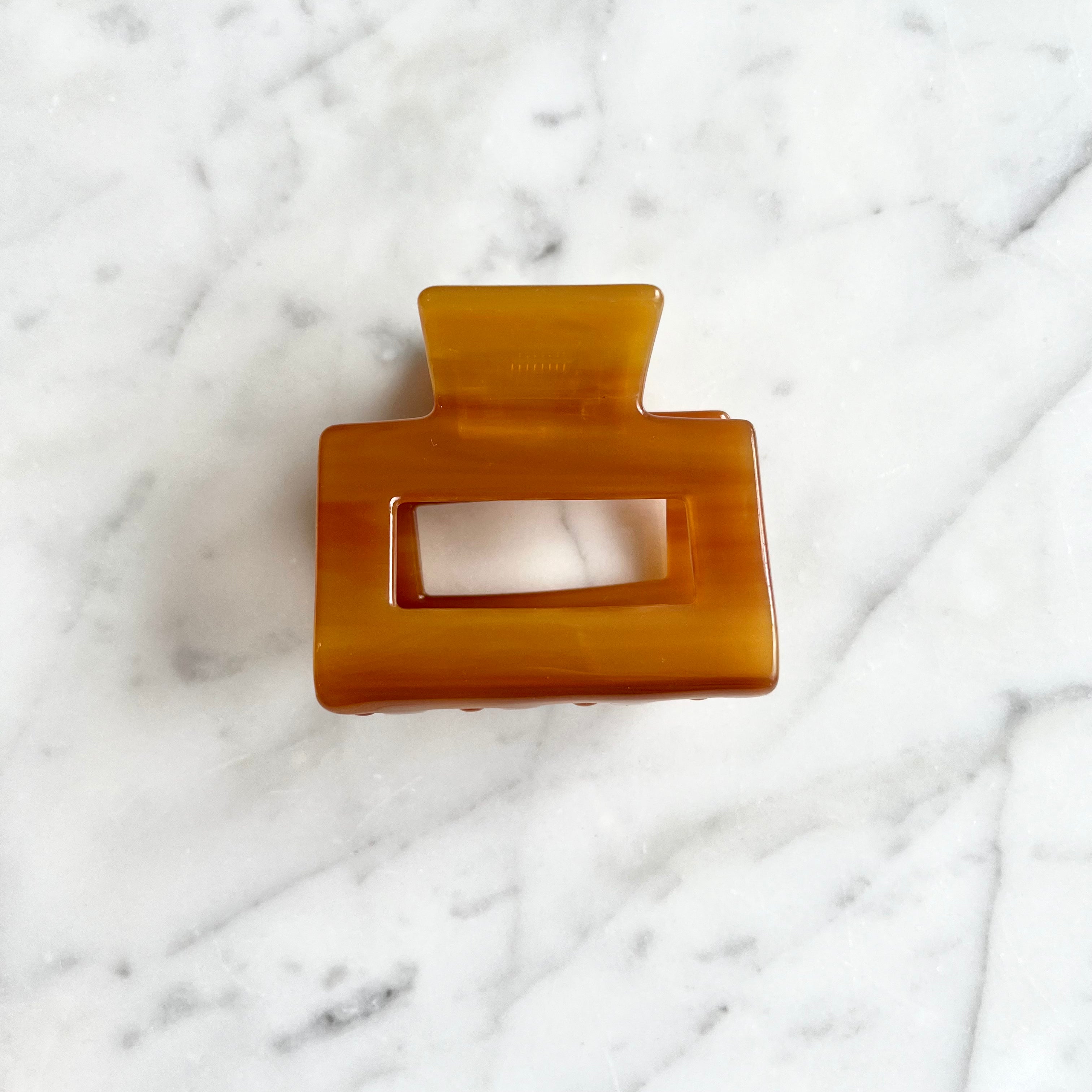 Pince Carrée Acétate 5cm Brune Caramel accessoires cheveux