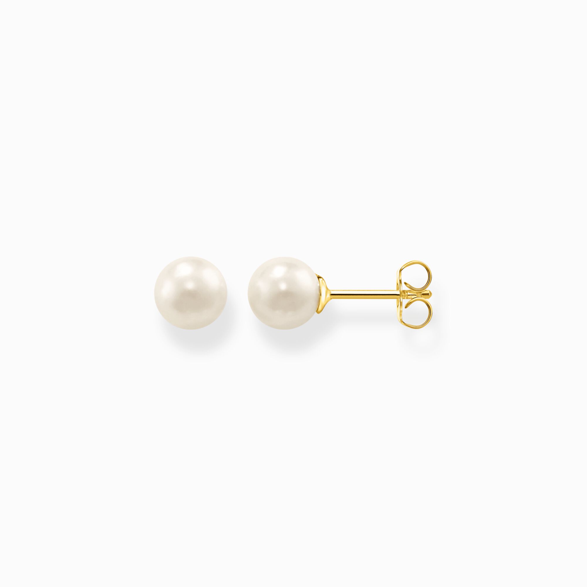 Thomas sabo boucles d’oreille perle naturelle ronde 7mm argent 925 or vermeil