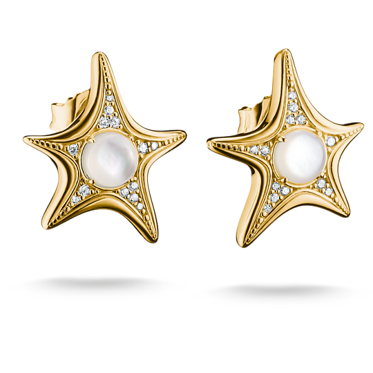 Boucles d'oreilles Étoile de mer en nacre Placage Or 18 carats Thomas Sabo cute tendance
