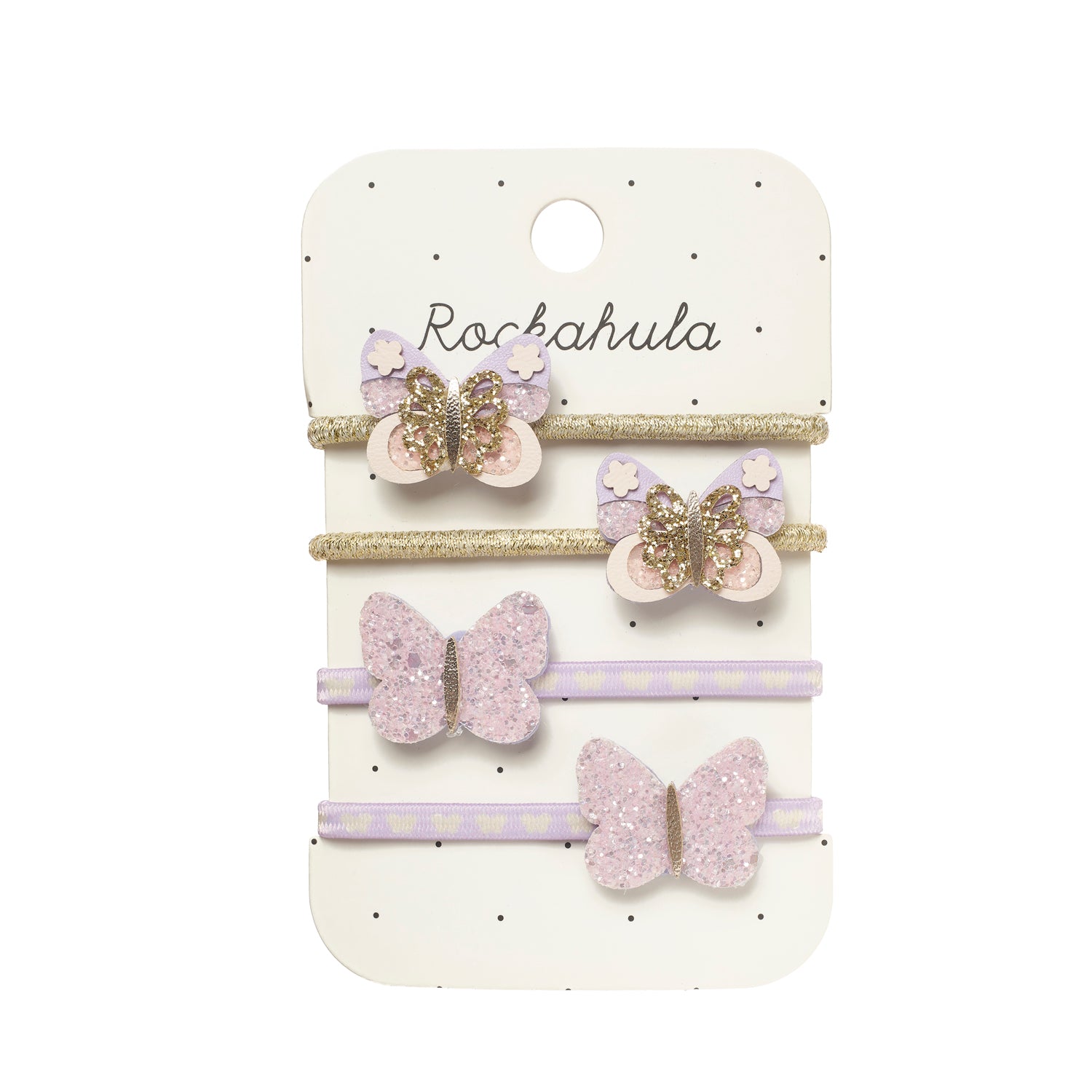 élastique cheveux enfant fille papillon lilas doré Rockahula Kids