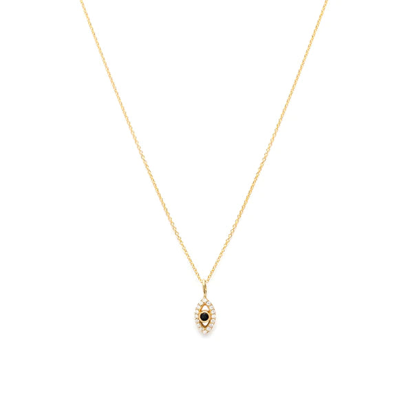Collier avec pendentif evil eye en argent plaqué or