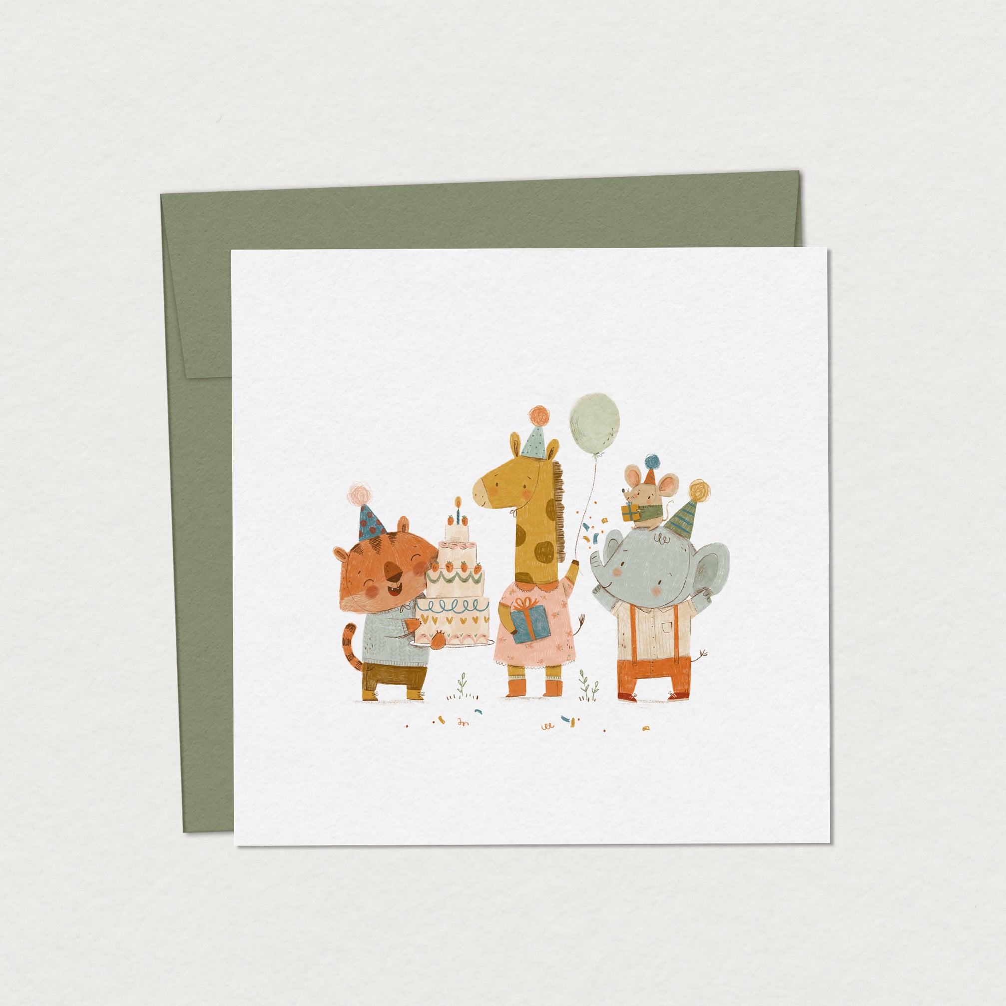 Carte de souhait savane en fête de Mimosa