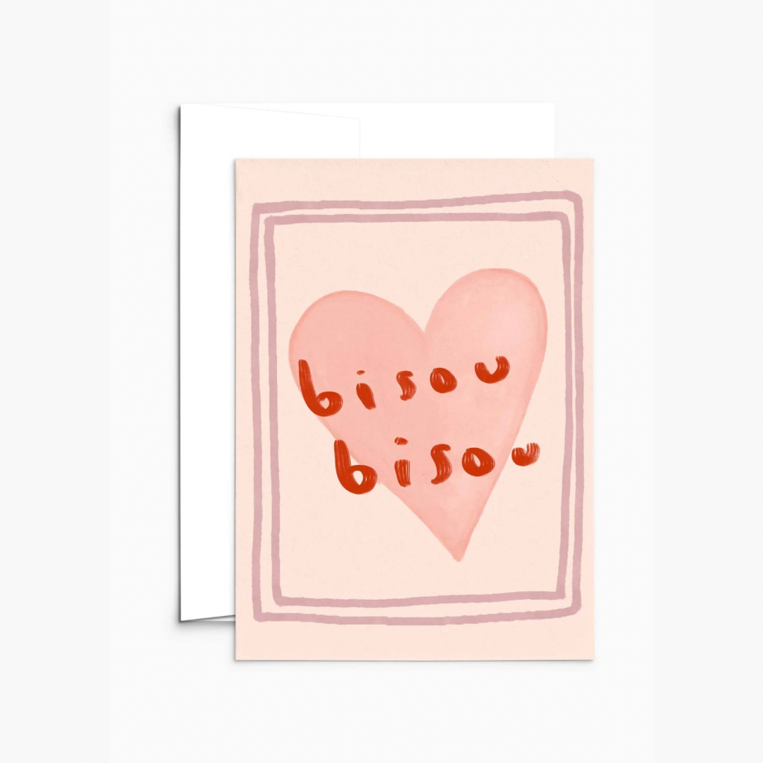 Carte bisou bisou papeterie mimi & august