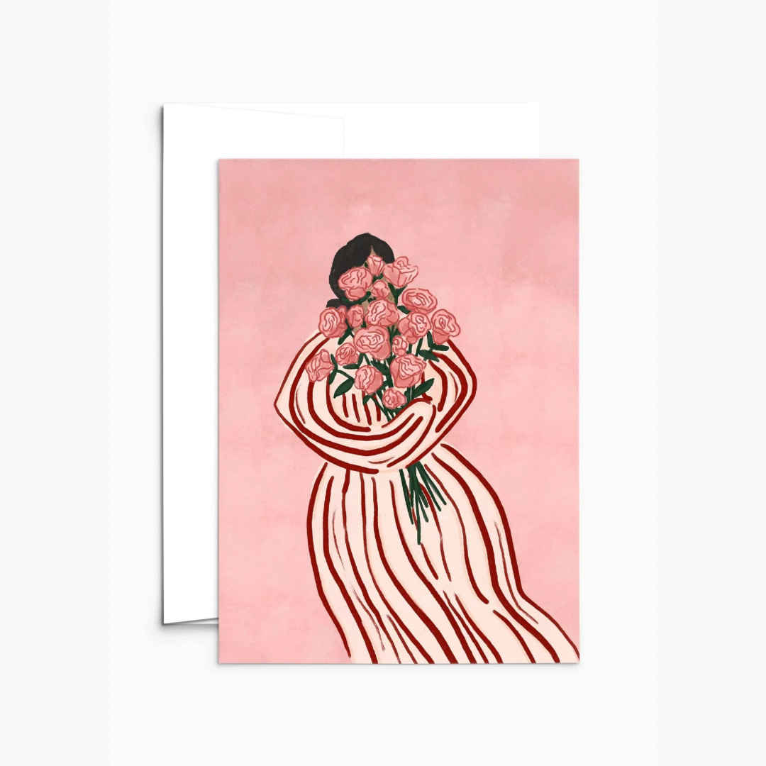 Carte bouquet roses papeterie mimi & August